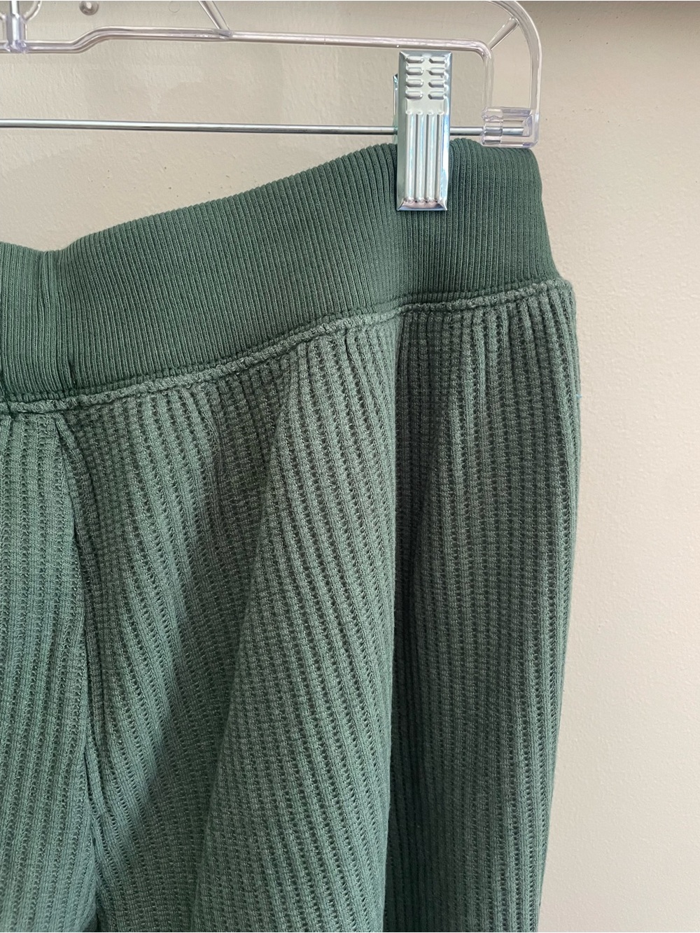 Aerie Dark Green Ribbed Wide-Leg Lounge Pants - Picture 5 of 5